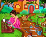 Barbie cleaning the garden online
